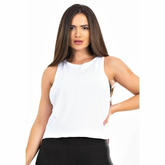 Blusa Branca e Rose Com Tela e Tomara que Caia Cropped Preto | REF: LX292