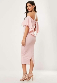 Vestido Midi Com Babado E Fenda | REF: MR019 - comprar online
