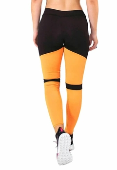Calça Com detalhes Amarelo Legging Fitness Preto | REF: LC31 - Fit & Move