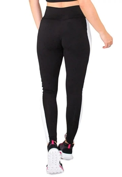Calça Legging com Detalhe Chocolate e Branco Fitness Preto | REF: LC50 - Fit & Move