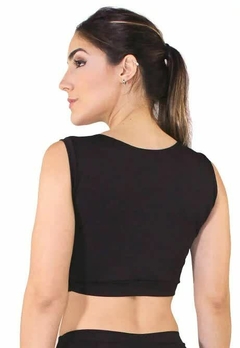 Cropped Fitness Preto Basic Detalhe Busto Top | REF: CC24 - Fit & Move