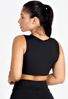 Fitness Longo Preto com Rosê Cropped | REF: LX90 na internet
