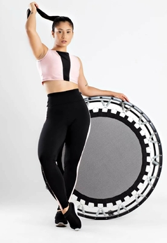 Cropped Top e Calça Legging Preto Rosê Conjunto Fitness | REF: LX112 na internet