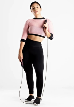 Fitness 2 Cores Preto e Rosê Cropped Feminino | REF: LX126 na internet