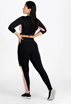 Fitness 2 Cores Preto e Rosê Cropped Feminino | REF: LX126 - Fit & Move
