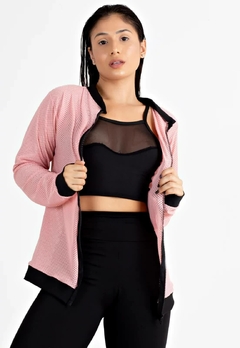 Casaco Manga Longa Rosê Fitness Feminino Longo | REF: LX136