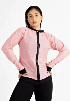Imagem do Casaco Manga Longa Rosê Fitness Feminino Longo | REF: LX136