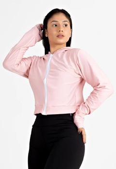 Casaco Rosê com Branco Fitness Feminino | REF: LX143 - Fit & Move
