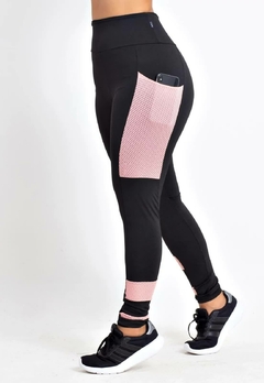 Calça Feminina Preto Rosê Legging Fitness | REF: LX152 - Fit & Move
