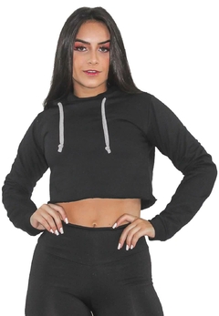 Casaco Moletom Liso Preto Feminino | REF: CSC2