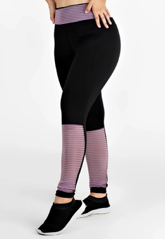 Calça com Detalhe Violeta Legging Preta | REF: LX212 - Fit & Move