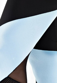 Cropped + Calça Legging Preto com Azul Conjunto Metamorfose | REF: MTF3 - Fit & Move
