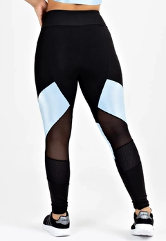 Calça Preto com Azul Legging Metamorfose | REF: MTF2 - Fit & Move