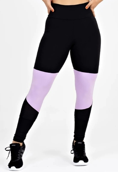 Calça Preto com Lilás Legging Metamorfose | REF: MTF2