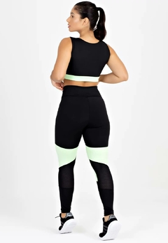 Cropped + Calça Legging Preto com Verde Conjunto Metamorfose | REF: MTF3 - loja online