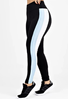 Calça Branco e Azul Legging Metamorfose Listra Lateral | REF: MTF5 - comprar online