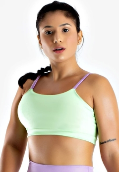Cropped Sustentação Duplo Verde Com Lilás Metamorfose | REF: MTF7 - Fit & Move