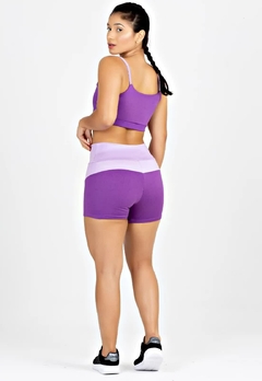 Cropped Sustentação + Short Legging Lilás e Roxo Conjunto Metamorfose | REF: MTF9 - Fit & Move