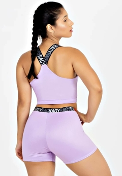 Cropped + Short Legging Elástico Cruzado Lilás Conjunto Metamorfose | REF: MTF12 - Fit & Move