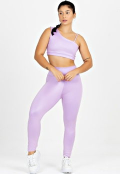 Cropped Alcinha Detalhe Nas Costas+ Calça Legging Lilás Conjunto Metamorfose | REF: MTF16
