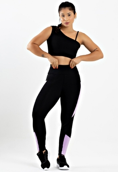 Metamorfose Cropped Detalhe Nas Costas + Calça Legging Com Detalhe Lateral + Bolso Lilás Conjunto | REF: MTF18