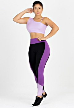 Cropped Detalhe Nas Costas + Calça Legging Com Detalhe Lateral Em Roxo e Lilás Conjunto Metamorfose | REF: MTF21 na internet