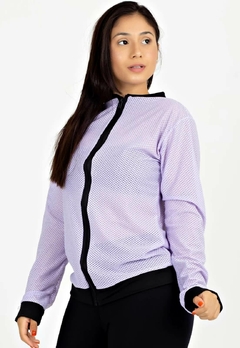 Casaco De Tela Com Ziper Lilás Fitness Longo | REF: MTF23 - Fit & Move