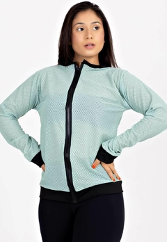 Casaco De Tela Com Ziper Verde Fitness Longo | REF: MTF23 - Fit & Move