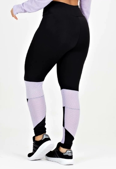 Calça com Detalhe Lilás Legging Metamorfose Preto | REF: MTF24 - Fit & Move
