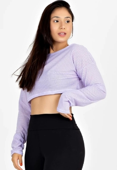 Cropped De Tela Manga Longa Lilás Metamorfose | REF: MTF25 - comprar online