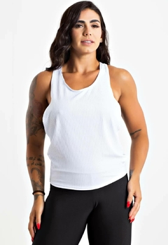 Regata Branco + Top Faixa Fitness Nadadora | REF: LX289 - Fit & Move
