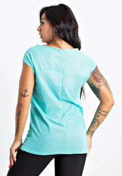 Blusa Turquesa Fitness Tela Manga Curta | REF: BLMC1 na internet