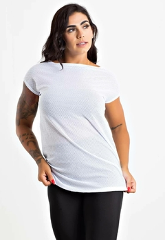 Blusa Fitness Branco Tela Manga Curta | REF: BLMC1 - comprar online