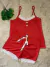 CONJUNTO BABY DOLL COLOR CANELADO - VERMELHO - comprar online