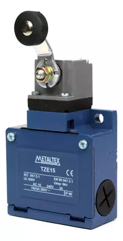 Chave Fim de Curso TZE15 Metaltex com Atuador de Alavanca e Rolete na internet