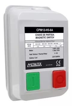Chave de Partida 7,5CV 380V 7–10A CP12-L5-10A Metaltex