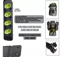 Tomada em Barra Robust 4T 2P+T Preto/Verde - comprar online