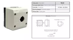Caixa Plástica para Botão 22mm 1 Furo TN2-B1 Metaltex - PNG TECH - Distribuidor WEG · Metaltex · Novus  · Carlo Gavazzi