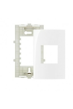 Conj Placa 4x2 2 Postos Horizontal Branco c/ Suporte Margirius Sleek