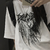 Imagem do Camiseta de manga curta Harajuku feminina, retrô, estilo coreano, preta, demôn