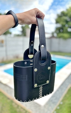 Canasta Ovalada de Cuero - comprar online