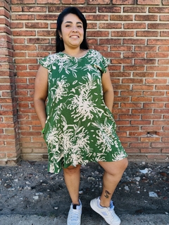 Vestido hojas verde - comprar online