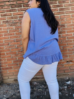 Remera lila de lino - comprar online