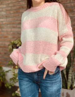 Sweater rayas rosa