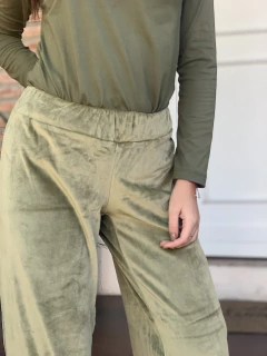 Pantalon plush verde - comprar online
