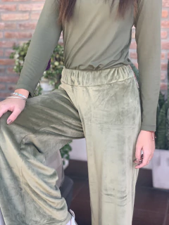 Pantalon plush verde