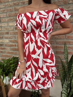Vestido rojo estampado - comprar online