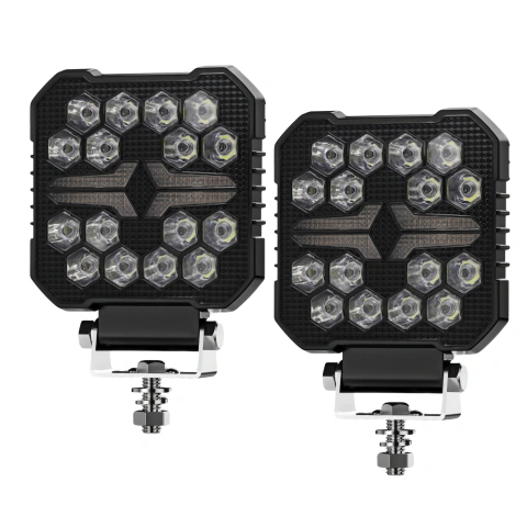 Faro Led X2 Cuadrado Linea Premium Con Baliza Destellante