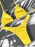 Bikini Cortininha Sol com Calcinha Marquinha Alta Amarelo Ouro - comprar online