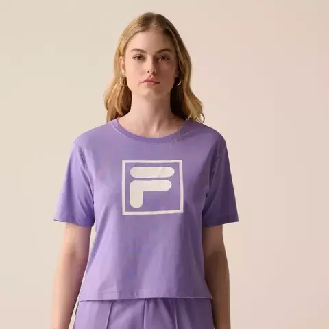 Camiseta Feminina Fila Letter Essentials Violeta 3618 F12L01554